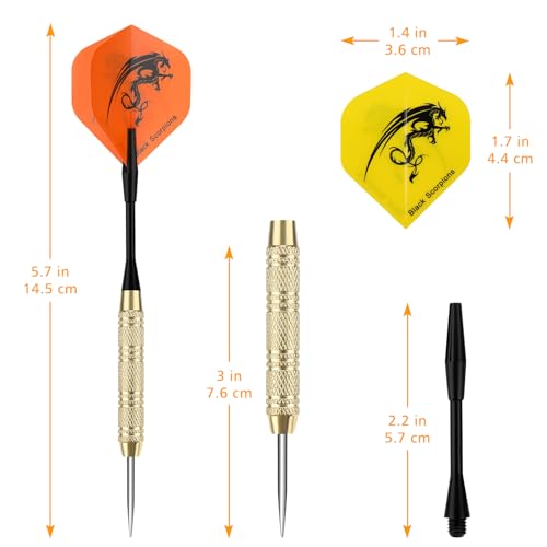 18 Pack 20G Metal Tip Darts Set - Stainless Steel Dart Set