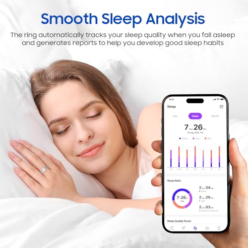 Smart Health Ring with Sleep & Fitness Monitoring - Waterproof Tracker for Men & Women