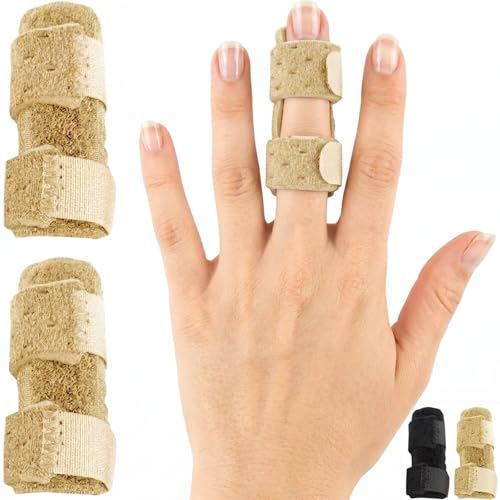 Vive Universal Finger Splint 2 Pack - Beige Finger Straightener