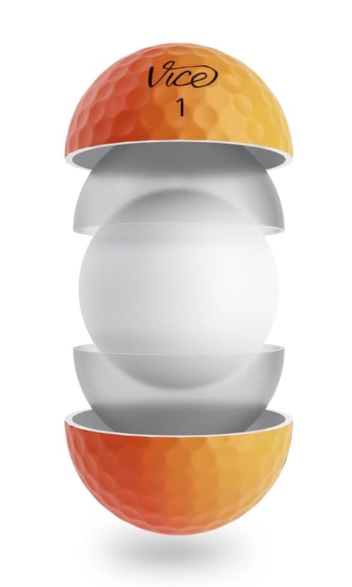 Vice Pro Golf Balls Shade Red Orange - Tour-Level Performance, 3-Piece Urethane Cover, Generation 2