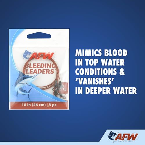 Bleeding Leader 12-inch Wire Fishing Leaders - 30 lb Test, 3 Pack