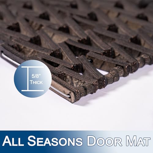 Durite Recycled Tire-Link Outdoor Door Mat 17x25in Heavy Duty Rubber Entrance