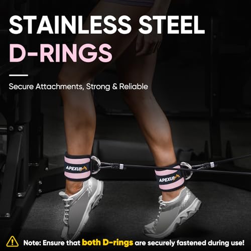 Adjustable Ankle Straps for Cable Machines - Neoprene Padding