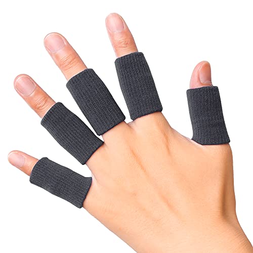 Compression Finger Sleeves - 5 Pack Sport Protector - Grey