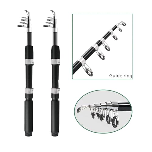 MNCIRISETOU 2.1M/6.89FT Telescopic Fishing Pole Combo with Reels & Bag