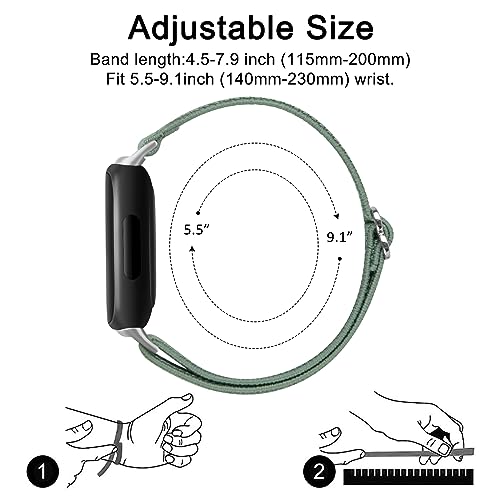 Adjustable Elastic Bands for Fitbit Inspire 3 - Green