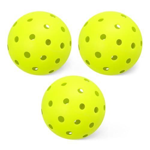 Outdoor Pickleball Balls - USAPA Approved, Durable 3-Pack, Yellow