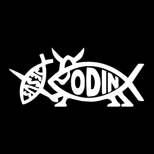 Odin Fish Jesus Weatherproof Vinyl Decal - 5" White