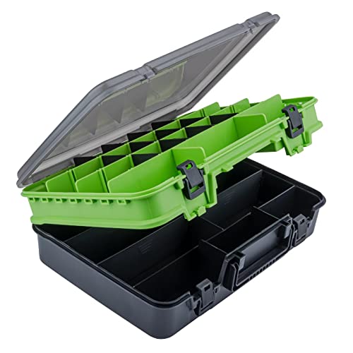 THKFISH Double Sided Green Tackle Box Organizer, 17 Dividers, Large Capacity