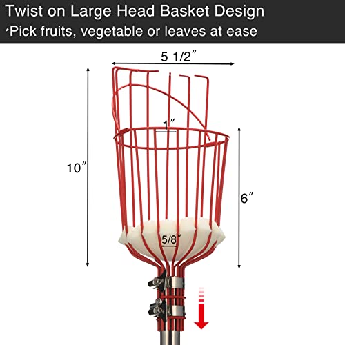 DonSail Telescoping Fruit Picker Pole with Basket 35-68 Inch Adjustable Mango & Citrus