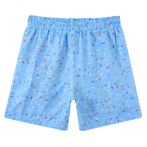 Boys Swim Trunks with Compression Liner - Ice Cream Football, 7-8 Years