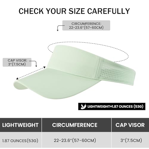 STARANCE Unisex Sun Visor Cap Mint Green - Men Women Summer Sun Hat