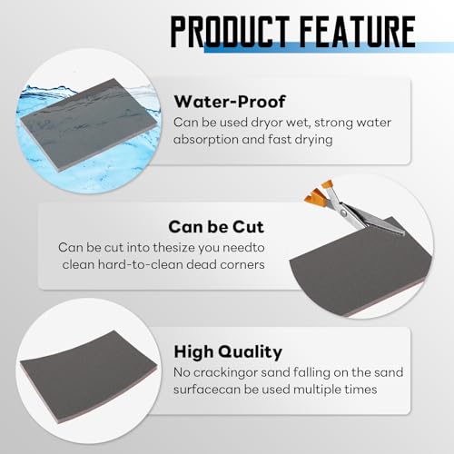 20 Pack 800 Grit Sanding Sponge, 3 x 4 Inch Soft Foam Sanding Block Wet Dry Sanding Pads, Washable Sandpaper Sponge Drywall Sand Block for Wood, Metal, Furniture Polishing (800 Grit)