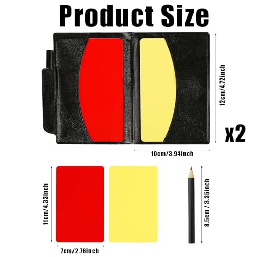 Referee Card Set - 2 Red & Yellow Cards with Holder