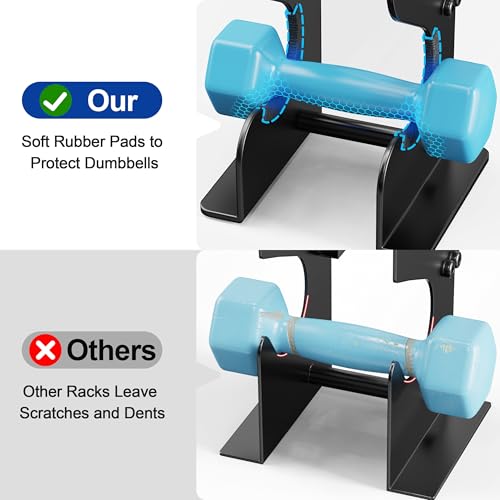 5-Tier Dumbbell Rack Stand for Home Gym - Heavy-Duty Storage