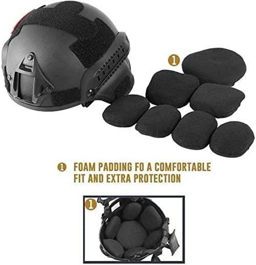 Tactical Airsoft PJ Helmet and Full Face Protection Airgun Mask,with Detachable Anti-Fog Goggles for BB Gun Paintball CS Game