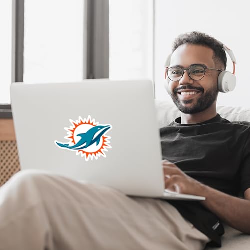 Miami Dolphins Auto Decal - 8 Inch Team Color Vinyl Sticker