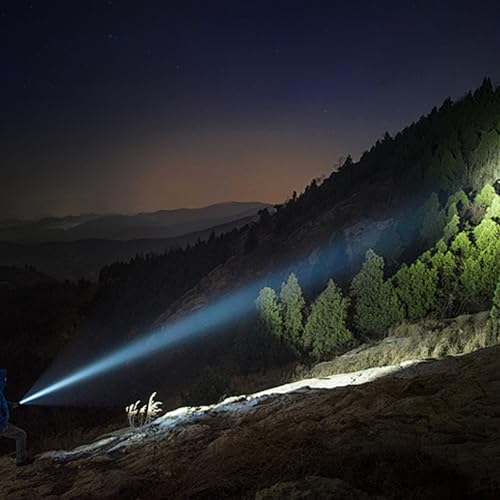 2000 Lumens Handheld Spotlight with Car Charger, LED Flashlight for Camping & Outdoor Activities