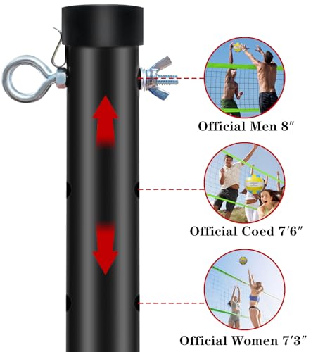 32FT Volleyball & Badminton Combo Set - Adjustable Height, Complete Outdoor Fun