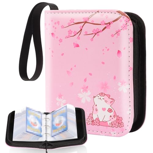 Sakura Cat Small 1 Pocket Card Binder with 40 Sleeves – CLOKORIA Mini 80 Card Capacity