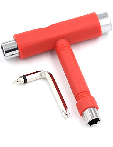 Skate Tool Multi-Function Kit - All-in-One Wrench - Red