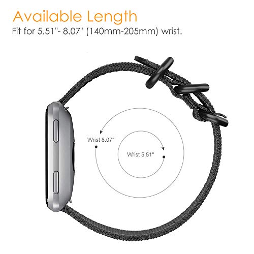 Nylon Band for Fitbit Versa 2/1/Lite Edition - Black