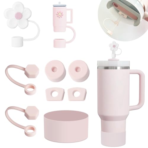Rose Quartz Stanley Cup Accessories Set - 9 Pieces
