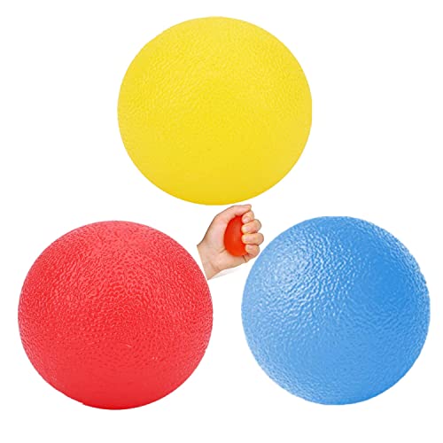 3 Pack Stress Relief Hand Exercise Balls - Silicone Therapy Balls