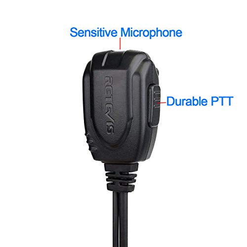 Retevis 2-Pin Earpiece PTT for H777 RT21 RT22 RT68 RT15 (G Type, Adjustable Length)