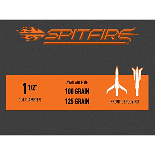 New Archery Products Spitfire 3-Blade Mechanical Broadhead 100 Grains, 3 Pack