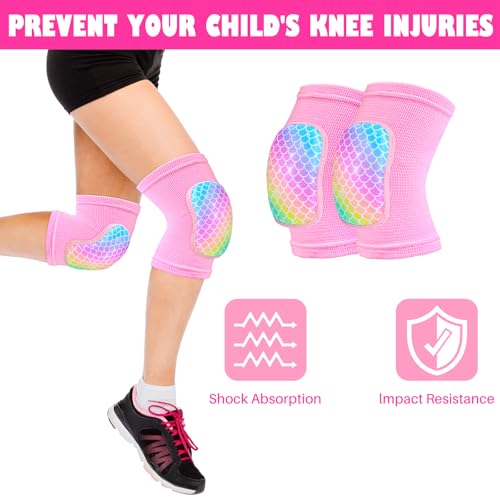 Youth Volleyball Knee Pads - X-Small Rainbow Mermaid Design