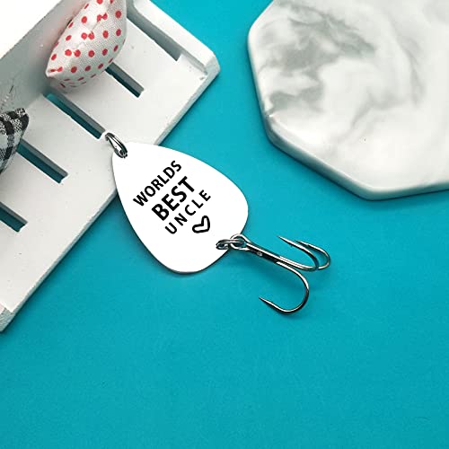 Worlds Best Uncle Stainless Steel Fishing Lure - Personalized Gift Idea