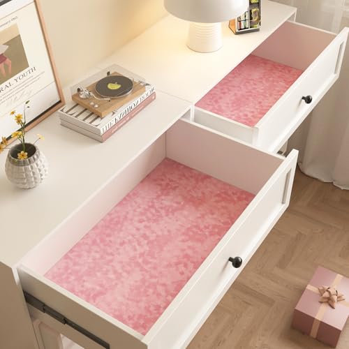 Stickyart Dusty Pink Velvet Wallpaper Peel and Stick Luxury Fabric Textured Pink Contact Paper for Dresser Removable Soft Flocking Wall Paper Self Adhesive Felt Sheets for Liner Girls Bedroom 12"x80"