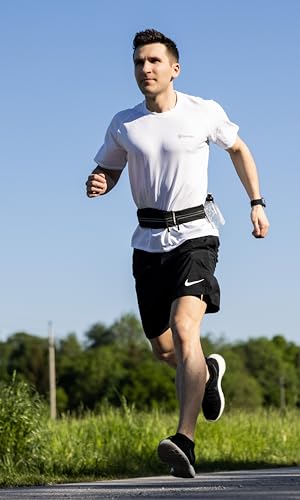 Running Belt for Men & Women - Jogging Pouch for Phone & Keys - Black S-M