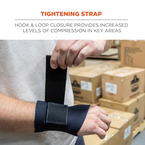 Ambidextrous Single-Strap Wrist Support - Medium, Black