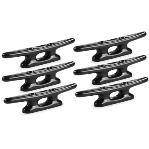 4-Inch Nylon Boat Cleats - Black Dock Cleat for Kayaks and Marine Use - 4 Pack