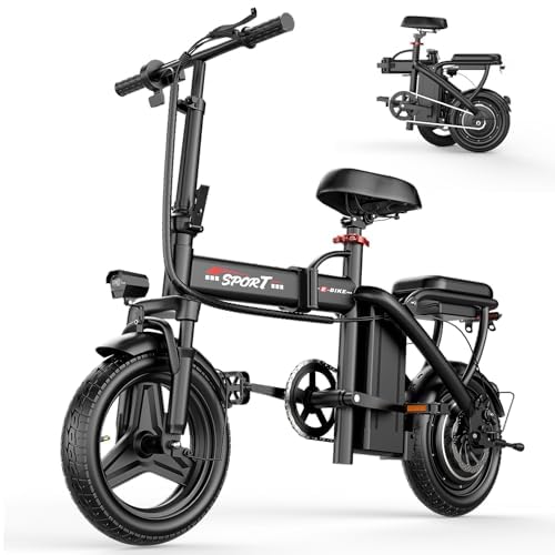 Electric Bike for Adults - 1200W Peak Motor, 22MPH, Foldable - Standard Black