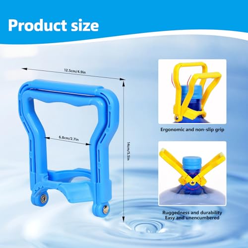 Heavy-Duty 5 Gallon Water Bottle Handle Carrier - 2 Pack, Blue
