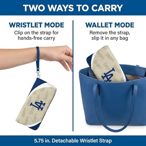 Los Angeles Dodgers Wallet & Wristlet - MLB Organizer with Phone Slots