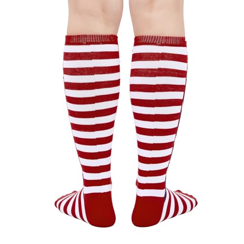 Knee High Athletic Socks - Red Striped Star - 1 Pack