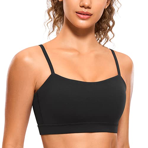 CRZ YOGA Butterluxe Thin Strap Sports Bra, Medium Black
