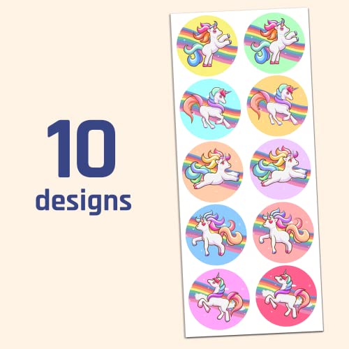 Unicorn Sticker Sheets - 20 Sheets with 200 Self-Adhesive Stickers