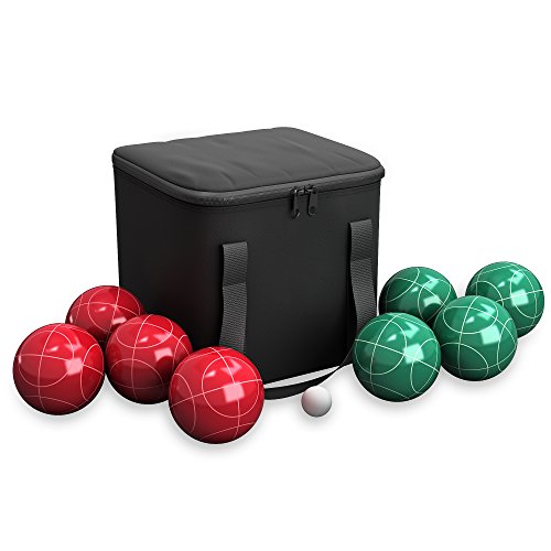 Outdoor Bocce Ball Set with Carrying Case - Lawn & Beach Game for Adults & Kids
