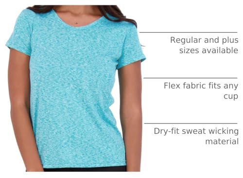 Women's Dry-Fit V Neck T-Shirt - 5 Pack Plus Size Activewear