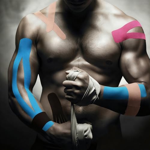 ANAMPION Extra Wide Kinesiology Tape Precut Strips 4" x 10" (10Pcs) Flesh