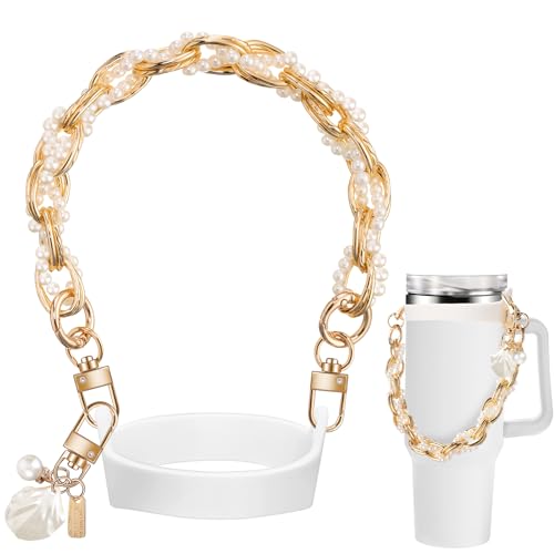 Silicone Water Bottle Holder with Sling - White