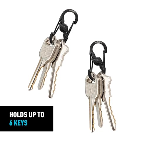 Stainless Steel MicroLock S-Biner Carabiner Key Holder - 2 Pack