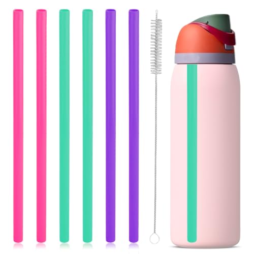 6-Pack Replacement Straws for Owala FreeSip - Purple, Red, Green