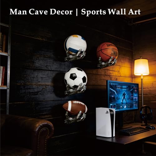 Basketball Holder Wall Mount – Resin Hand Design for Display