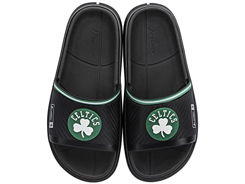 NBA Men's Block Slide Sandals - Boston Celtics Black/Green/White, Memory Foam Comfort